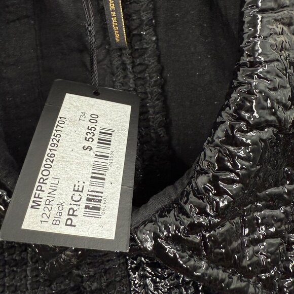 Maje Rinili contrast-trim mini shirtdress in black cotton-blend bouclé-tweed, XS - Picture 7 of 16